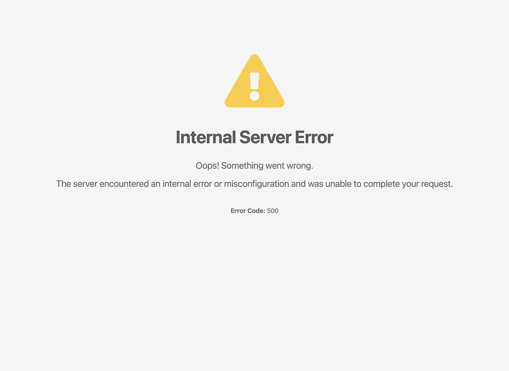 Internal server error 500 fix